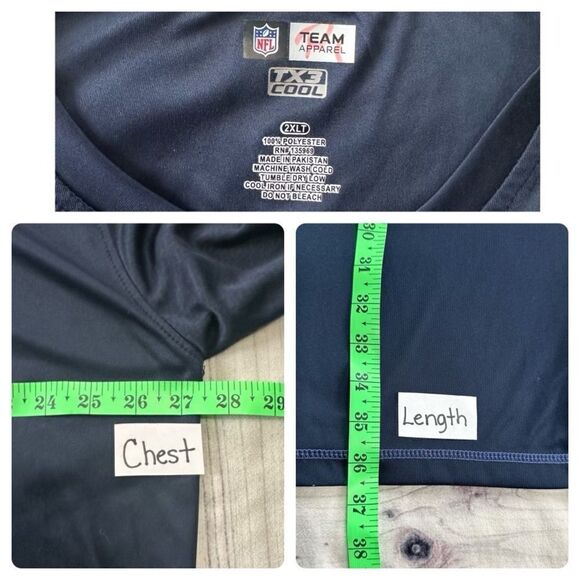 San Diego Chargers Long Sleeve NFL Team Apparel Shirt Mens Sz 2XLT TX3 Cool - Picture 4 of 8